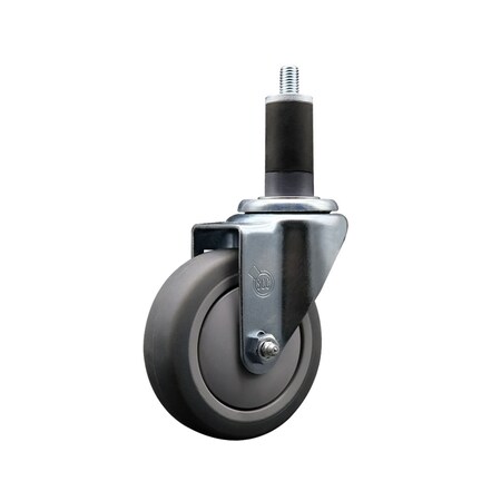 Service Caster 4'' SS Thermoplastic Rubber Wheel Swivel 1-1/4'' Expanding Stem Caster SCC-SSEX20S414-TPRB-114